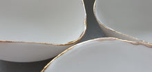 Load image into Gallery viewer, English fine bone china bowl with real gold and little spout lip.
