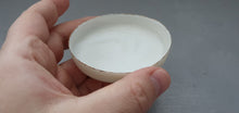 Load image into Gallery viewer, Stoneware Parian porcelain jewelry dish in shades of white with gold rims - trinket dish - ring dish