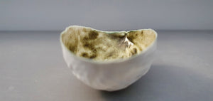 Ring holder. Big walnut shells made from stoneware fine bone china with glazed interior in green glaze- ring dish - ring holder