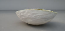 Load image into Gallery viewer, Ring holder. Big walnut shells made from stoneware fine bone china with glazed interior in green glaze- ring dish - ring holder