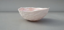 Load image into Gallery viewer, Ring holder. Big walnut shells made from stoneware fine bone china with pink mother of pearl interior - iridescent - ring dish - ring holder