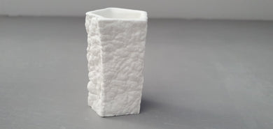Small bud vase. English fine bone china micro vase with a very unusual texture. Organic texture decor.