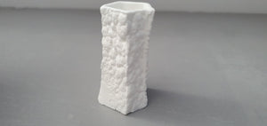 Small bud vase. English fine bone china micro vase with a very unusual texture. Organic texture decor.