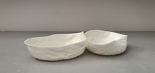 Load image into Gallery viewer, Ring holder duo. Big walnut shells made from stoneware fine bone china with mat mother of pearl interior - iridescent, ring dish