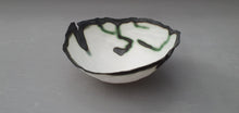 Load image into Gallery viewer, Pure white English fine bone china stoneware walnut bowl with black rims