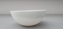 Load image into Gallery viewer, Stoneware English fine bone china vessel with light blue mother of pearl interior rims- iridescent