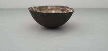 Load image into Gallery viewer, Stoneware small decorative bowl with chocolate black clay and textured interior.