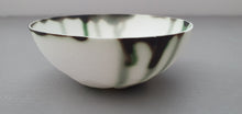 Load image into Gallery viewer, Small decorative bowl. Decorative stoneware English fine bone china small bowl with green and black highlights.