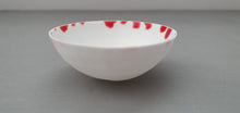 Load image into Gallery viewer, Small snow white vessel with red enamel made from English fine bone china - one of a kind