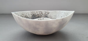 Set of 2 English fine bone china nesting stoneware bowls with unique interior texture