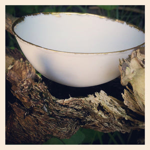 English fine bone china bowl with real gold