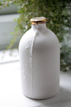 Load image into Gallery viewer, English fine bone china medium bottle with real gold - apothecary bottle - bud vase