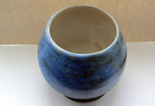 Load image into Gallery viewer, Round stoneware bowl with blue and grey glaze