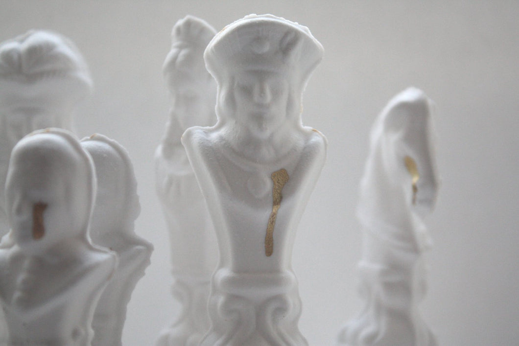Chess piece - The King from English fine bone china and real gold