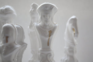 Chess piece - The Knight from English fine bone china and real gold