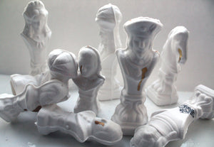 Chess piece - The Knight from English fine bone china and real gold
