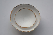 Load image into Gallery viewer, Set of 2 English fine bone china miniature nesting stoneware bowls with real gold