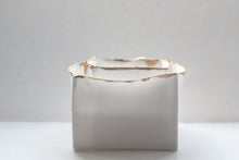 Load image into Gallery viewer, Pure white cube set made from English fine bone china and real gold rims - geometric decor