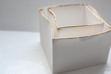 Load image into Gallery viewer, Pure white cube set made from English fine bone china and real gold rims - geometric decor