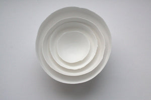 Set of 4 English fine bone china nesting stoneware bowls