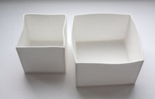 Load image into Gallery viewer, Snow white cube set of 2 made from English fine bone china - geometric decor