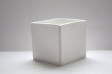 Load image into Gallery viewer, Small snow white cube made from English fine bone china - geometric decor
