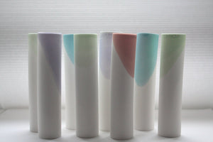 Tube vase made from English fine bone china in 4 pastel colours - bud vase