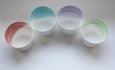 Small cup. Small English fine bone china planter in 4 pastel colours