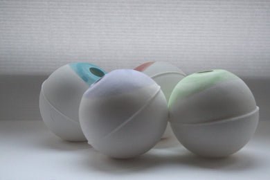 Round vase. White spheres made from English fine bone china in 4 pastel colours - geometric decor