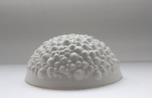 White textured bowl, fine bone china stoneware bowl with a unique textured surface - ring dish