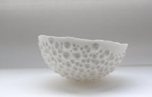 Load image into Gallery viewer, White textured bowl, fine bone china stoneware bowl with a unique textured surface - ring dish