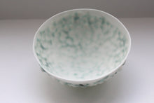 Load image into Gallery viewer, Stoneware bowl from English fine bone china with a unique textured surface and a hint of green