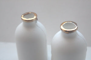English fine bone china small bottle with gold rims - bud vase