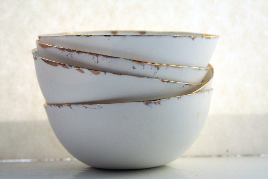 English fine bone china bowl with real gold