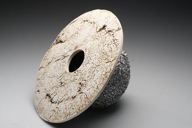 Abstract ceramic sculpture with unique texture