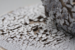 Abstract ceramic sculpture with unique texture