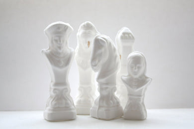 Chess piece - The Rook from English fine bone china with a gold drip.