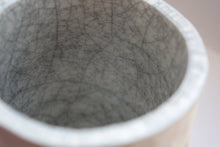 Load image into Gallery viewer, Earthenware vessel handthrown with an aged look and embossed birds on branches