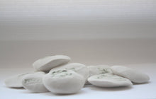 Load image into Gallery viewer, Stoneware Royal porcelain pebble with an imprint of a birdcage