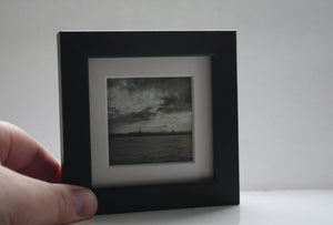 Landscape miniature photography - cloudy day by the sea