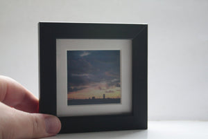 Landscape miniature photography - Cloudy sunset over Liverpool docklands