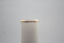 Load image into Gallery viewer, Thin tall tube vase made out of stoneware English fine bone china and real gold