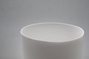 Stoneware fine bone china container or tealight holder with a grey fingerprint. Illustrated ceramics