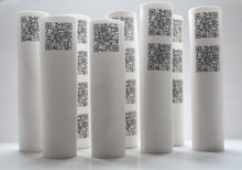 Load image into Gallery viewer, Tube vase made from English fine bone china with QR codes - bud vase