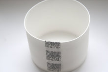 Load image into Gallery viewer, Fine bone china tealight candle holder, small vase with a strip of QR codes - illustrated ceramics