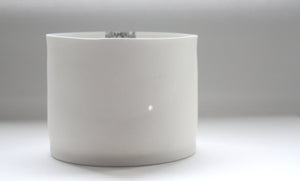 Fine bone china tealight candle holder, small vase with a strip of QR codes - illustrated ceramics