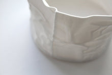 Load image into Gallery viewer, Crumpled paper looking white vessel made out of English fine bone china