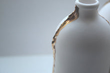 Load image into Gallery viewer, Fine bone china medium bottle with gold finish - apothecary bottle - bud vase