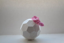 Load image into Gallery viewer, Honeycomb white vase made from stoneware fine bone china - hexagonal polyhedron - geometric decor