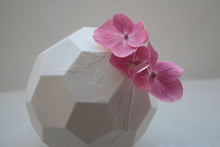 Load image into Gallery viewer, Honeycomb white vase made from stoneware fine bone china - hexagonal polyhedron - geometric decor